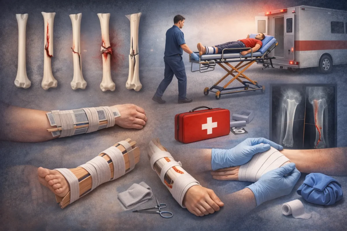 أنواع الكسور وطرق اسعافها