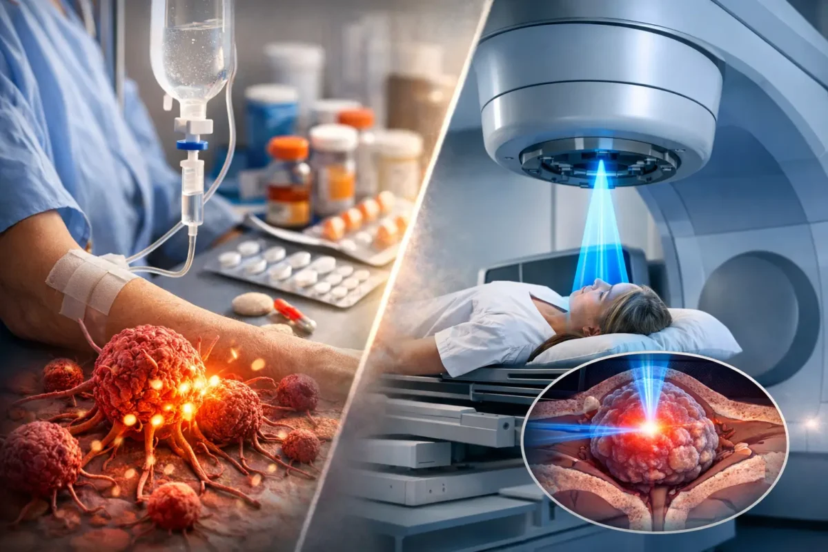 ما الفرق بين العلاج الكيماوي والعلاج الإشعاعي؟