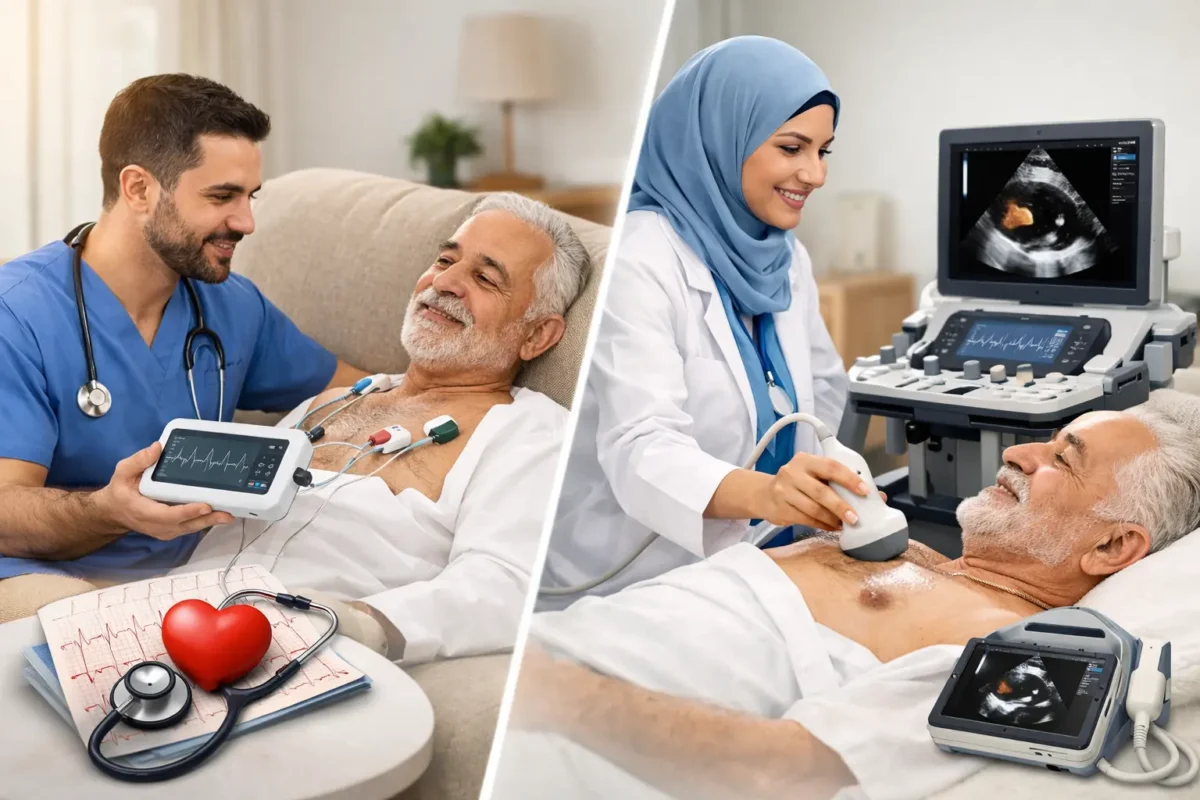 تخطيط القلب والأشعة التلفزيونية بالمنزل